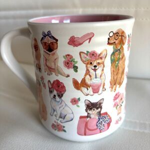 CLEMENTINE Paper L.A. 2022 Dog Pawty In U.S.A. Pink Lined 20 oz. Ceramic Mug